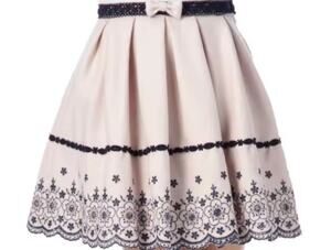 Liz Lisa Embroidered Floral Skirt Navy Blue and Cream size 0